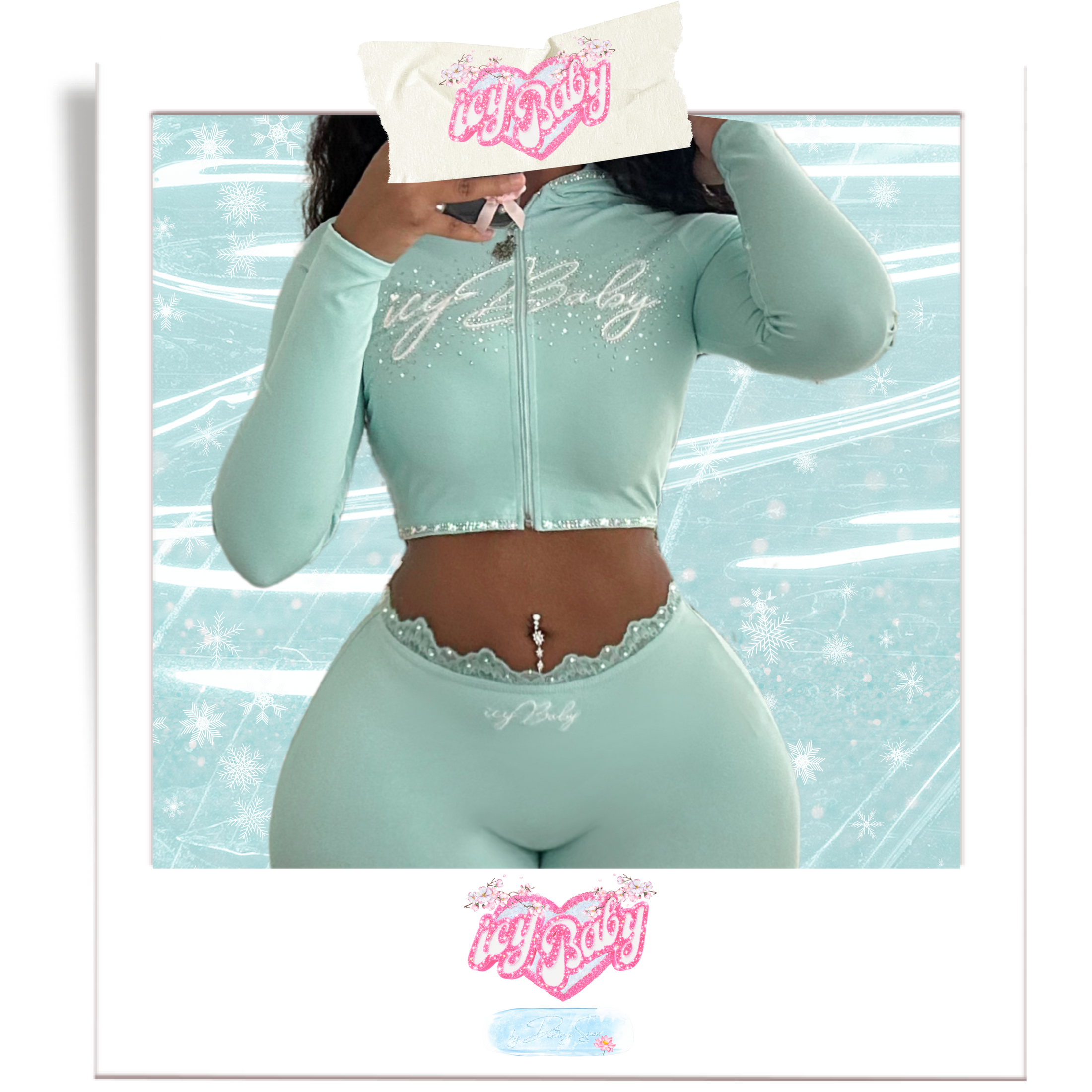 𝒊𝒄𝒚𝑩𝒂𝒃𝒚 Sleek Essence Cropped Jacket (Baby Blue)