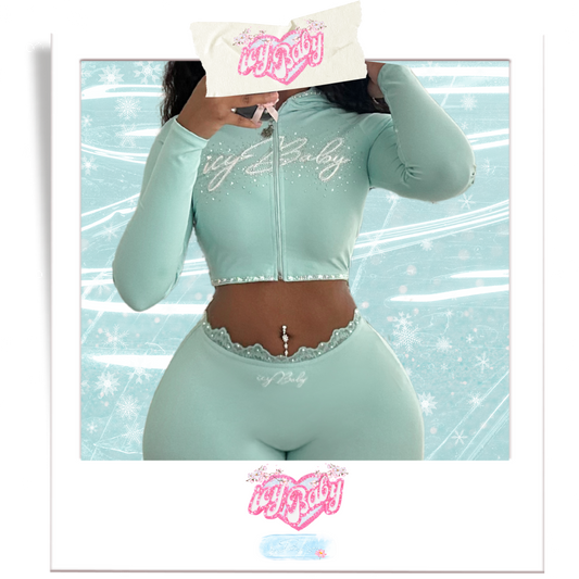 𝒊𝒄𝒚𝑩𝒂𝒃𝒚 Sleek Essence Cropped Jacket (Baby Blue)