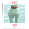 Load image into Gallery viewer, 𝒊𝒄𝒚𝑩𝒂𝒃𝒚 Sleek Essence Flared Lace Trim Leggings (Baby Blue)
